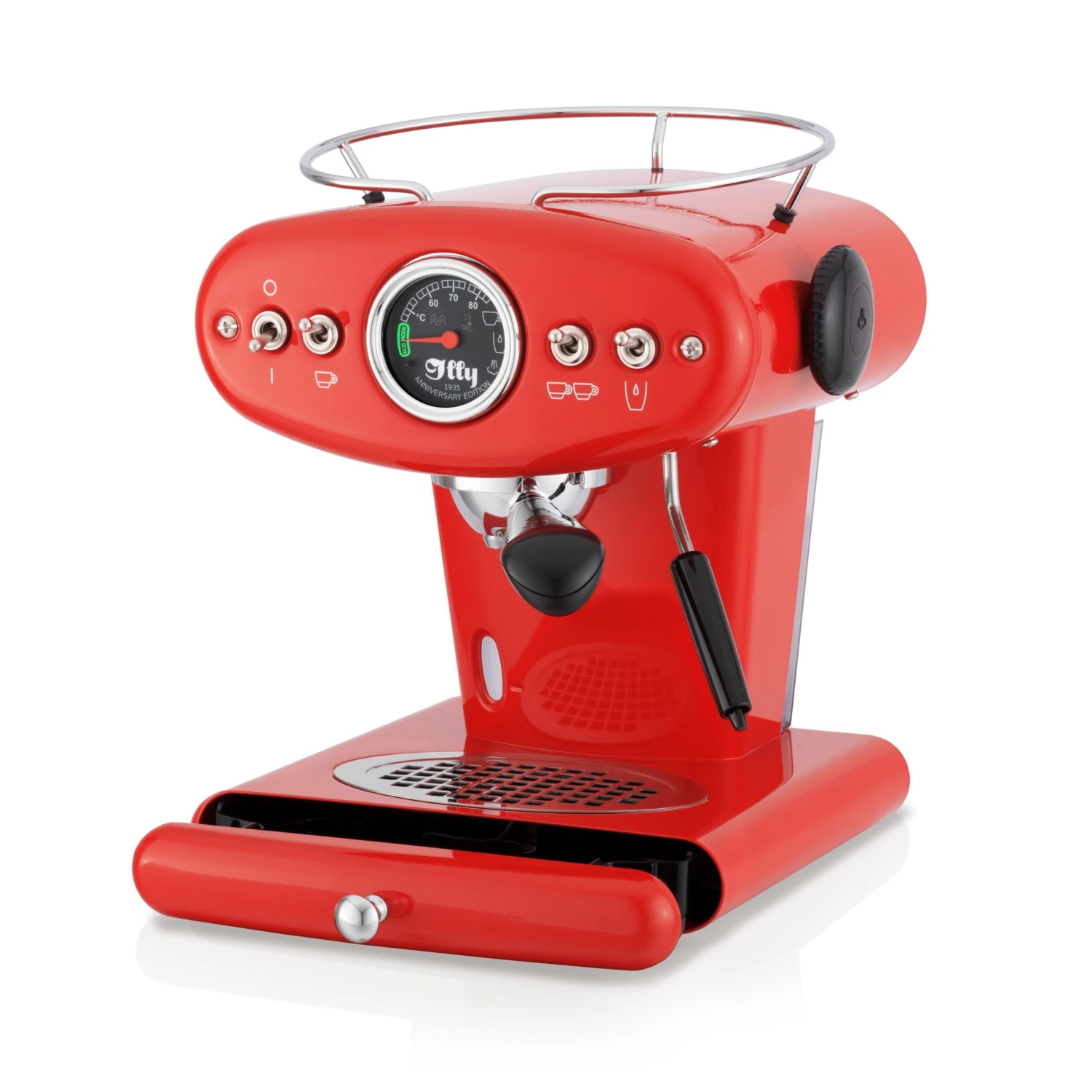 Illy X1 Anniversary E.S.E. Pod & Ground Coffee Machine - Red 5 Illy X1 Anniversary E.S.E. Pod & Ground Coffee Machine - Red - Image 5
