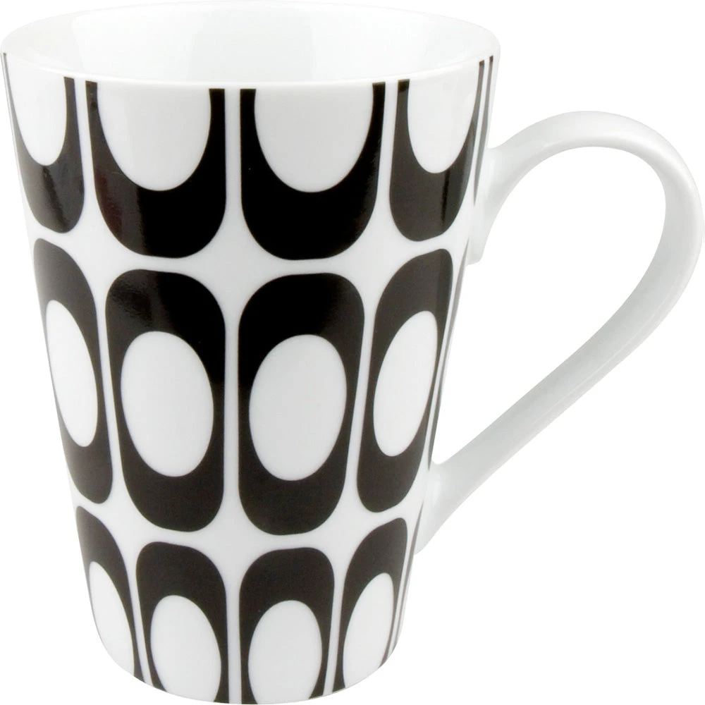 Konitz Black And White 13oz Mug Groove Design 1 Konitz Black And White 13oz Mug Groove Design