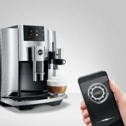 JURA E8 Espresso Machine - Chrome (NAA) -Brewroast Deals Store E8 Chrome NAA infinitytable joe iphone square