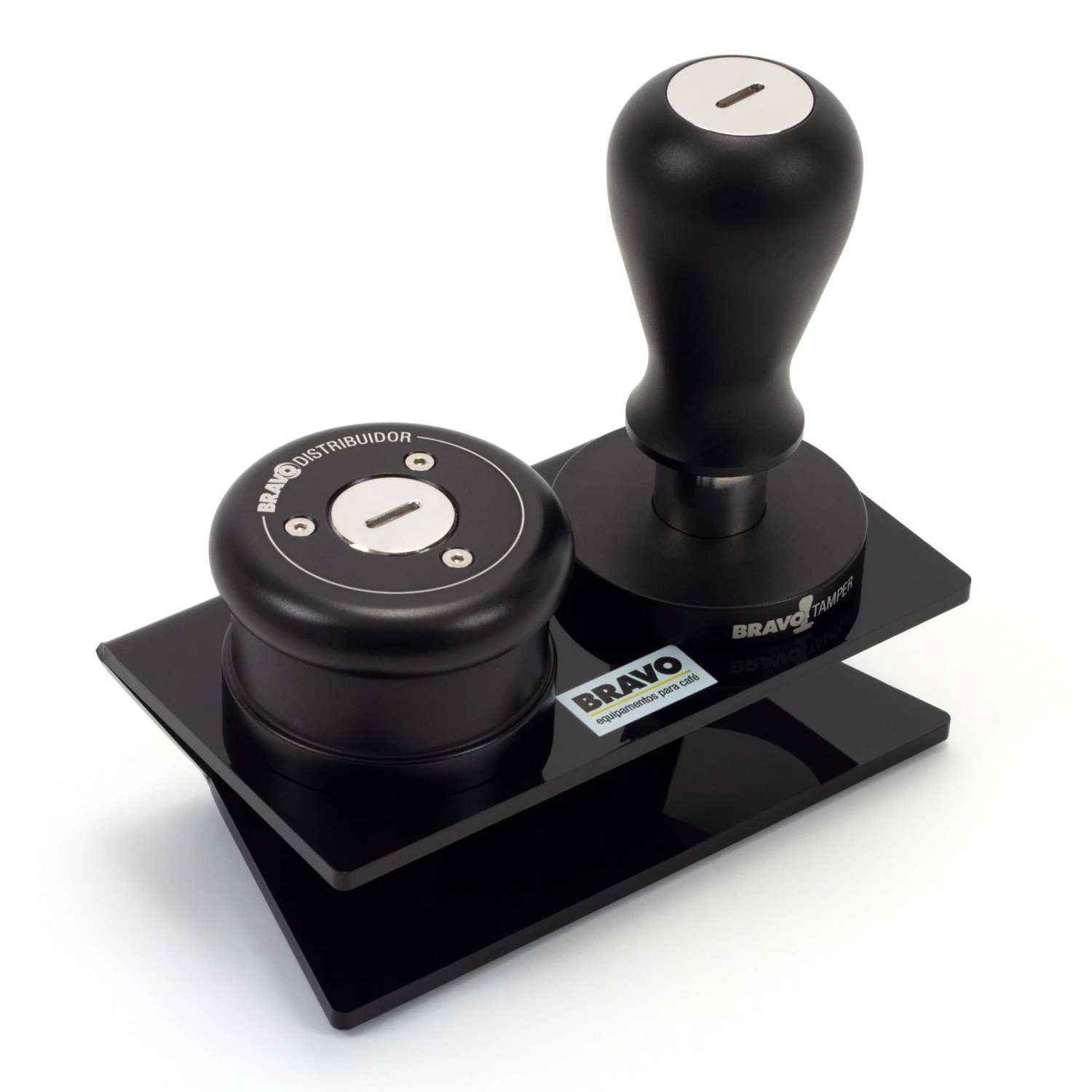 Bravo Acrylic Tamper And Distributor Stand - Black 2 Bravo Acrylic Tamper And Distributor Stand - Black - Image 2