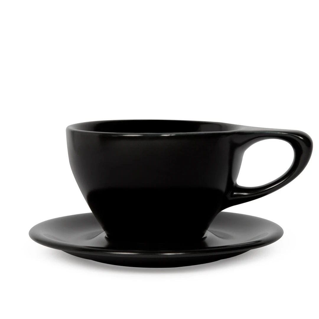 NotNeutral Large Latte Cup And Saucer - Matte Black 1 NotNeutral Large Latte Cup And Saucer - Matte Black