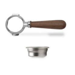 Lelit 58mm Bottomless Portafilter - Walnut -Brewroast Deals Store Lelit58mmWalnutBottomlessPortafilter PortafilterandBasket