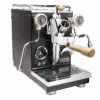 Profitec Pro 400 Espresso Machine In Matte Black With Flow Control And Tiger Maple