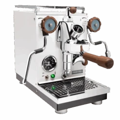 Profitec Pro 400 Espresso Machine In Matte White With Flow Control And Walnut