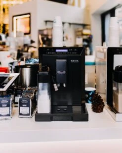 Refurbished DeLonghi Eletta Cappuccino In Black ECAM44660B -Brewroast Deals Store delonghi social lifestyle eletta black coffee n clothes event all rights jan 2099