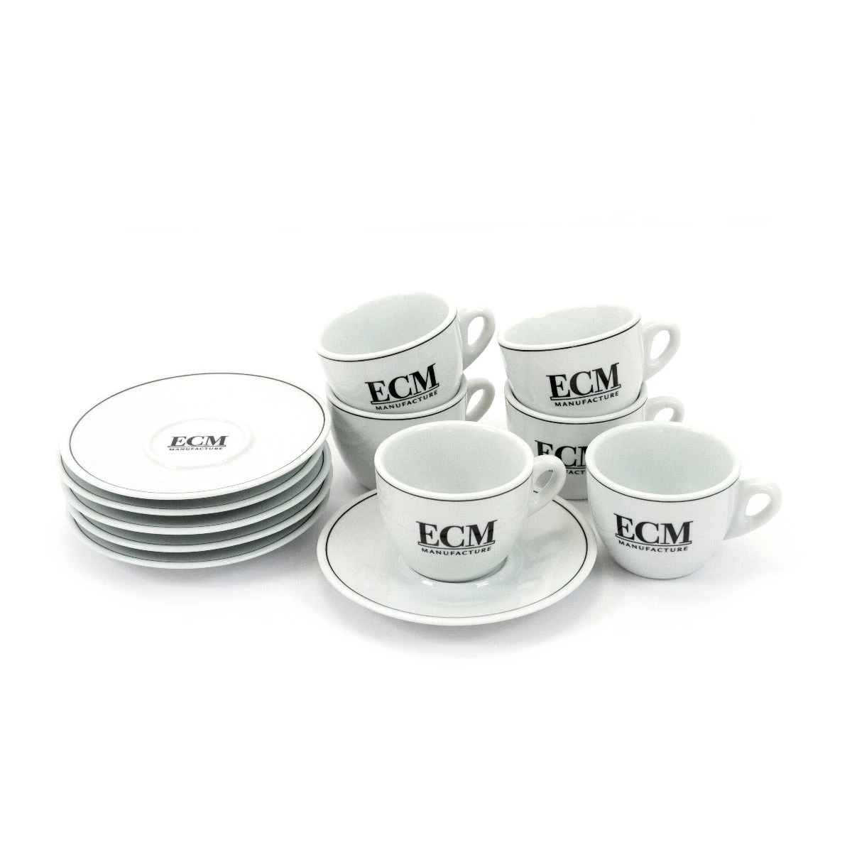 Set Of 6 ECM Espresso Cups And Saucers 1 Set Of 6 ECM Espresso Cups And Saucers