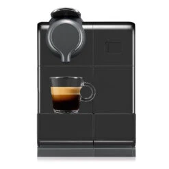 DeLonghi Nespresso Lattissima Touch Espresso Machine In Black -Brewroast Deals Store lattissimatouch 560b black front espresso